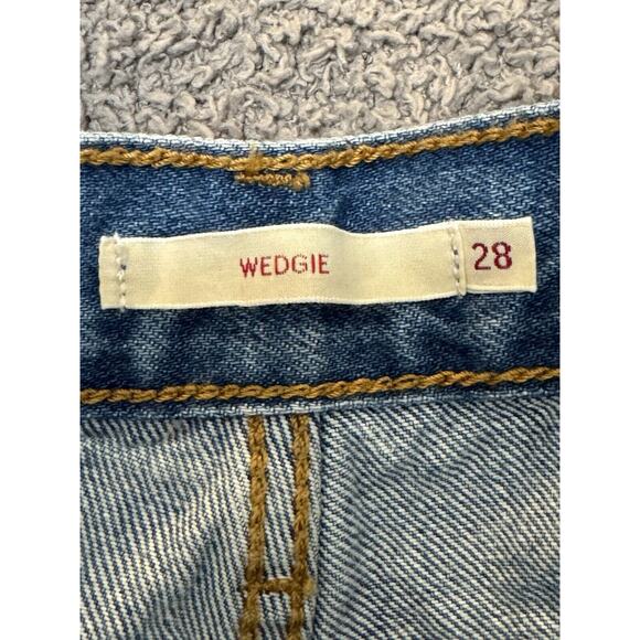 LEVI’s Wedgie Straight 28 Button Fly Distressed Jeans Blue‎ Big E PREMIUM City - Picture 8 of 13